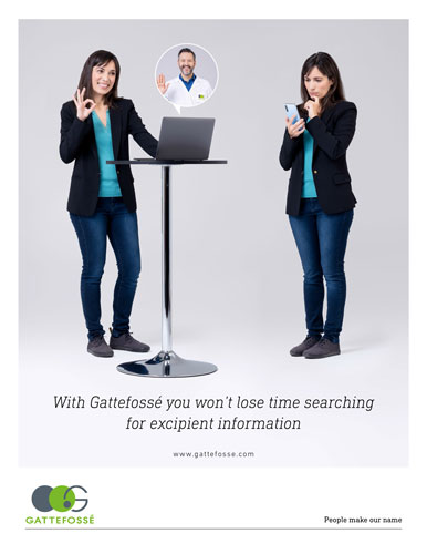 affiche de Gattefossé présentant les avantages de travailler avec gattefosse VS sans